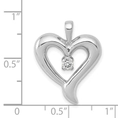 14k White Gold Holds 1-2.9mm Stone Heart Pendant Mounting (No Stone Included)