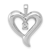 14k White Gold Holds 1-2.9mm Stone Heart Pendant Mounting (No Stone Included)