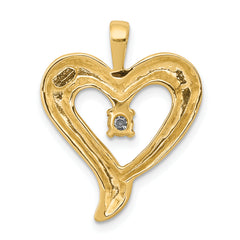 14k 1/10 carat AA Diamond Heart Pendant