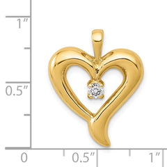 14k 1/10 carat AA Diamond Heart Pendant