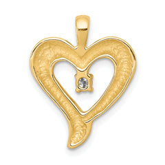 14k Holds 1-2.6mm Stone Heart Pendant Mounting (No Stone Included)