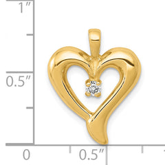 14k 1/15 carat AA Diamond Heart Pendant