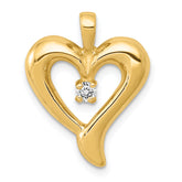 14k 1/15 carat AA Diamond Heart Pendant