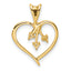 10K Heart Pendant Mounting (No Stone Included)