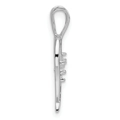 14k White Gold Holds 3-1.6mm Stones Heart Pendant Mounting (No Stone Included)