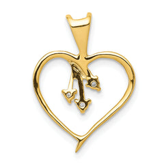14k 1/20 carat Diamond Heart Pendant