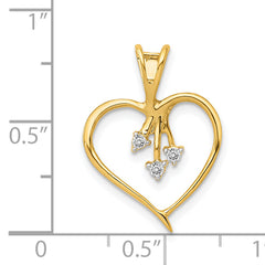 14k 1/20 carat Diamond Heart Pendant