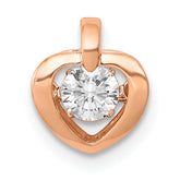 14k Rose Gold 1/4 carat Lab Grown Diamond VS/SI+ G+ Complete Vibrant Heart Pendant