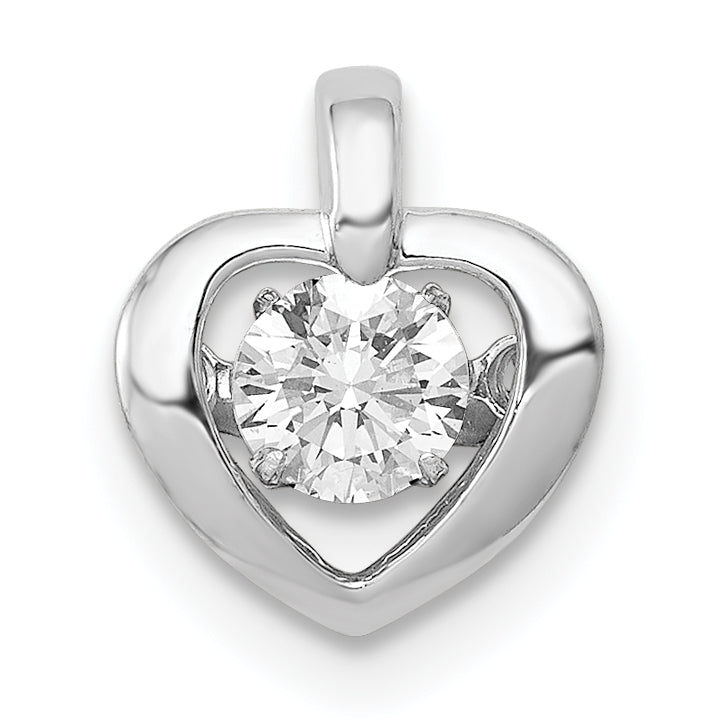 14k White Gold 1/4 carat Lab Grown Diamond VS/SI+ G+ Complete Vibrant Heart Pendant