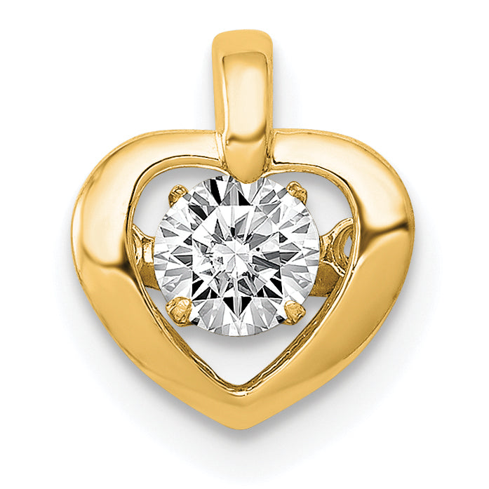 14k 1/4 carat Lab Grown Diamond VS/SI+ G+ Complete Vibrant Heart Pendant