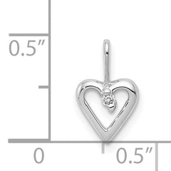 14k White Gold .02 carat Diamond Heart Pendant
