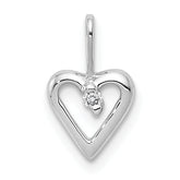 14k White Gold .02 carat Diamond Heart Pendant