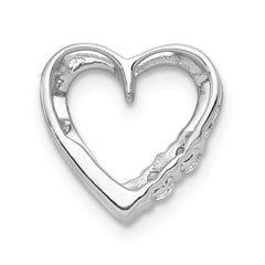 14k White Gold 1/10 carat Diamond Heart Chain Slide
