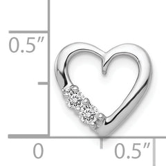 14k White Gold 1/10 carat Diamond Heart Chain Slide