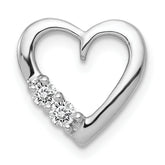 14k White Gold 1/10 carat Diamond Heart Chain Slide