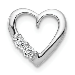 14k White Gold 1/10 carat Diamond Heart Chain Slide