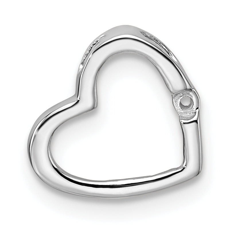 10k White Gold Heart Chain Slide Mounting (No Stone Included)