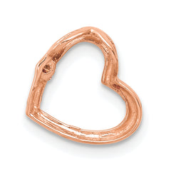 14k Rose Gold Holds 1/1.7mm Stone Heart Chain Slide Mounting (No Stone Included)