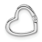 14k White Gold Holds 1-1.7mm Stone Heart Chain Slide Mounting (No Stone Included)