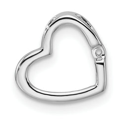 14k White Gold Holds 1-1.7mm Stone Heart Chain Slide Mounting (No Stone Included)