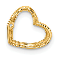 14k Holds 1-1.7mm Stone Heart Chain Slide Mounting (No Stone Included)