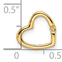 14k Holds 1-1.7mm Stone Heart Chain Slide Mounting (No Stone Included)