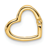 14k Holds 1-1.7mm Stone Heart Chain Slide Mounting (No Stone Included)