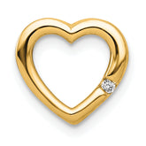 14k .01ct. Diamond Heart Chain Slide