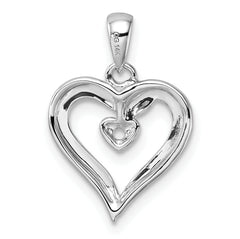 14k White Gold Heart Pendant Mounting (No Stone Included)