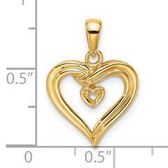 14k Heart Pendant Mounting (No Stone Included)