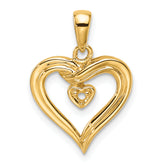 14k Heart Pendant Mounting (No Stone Included)