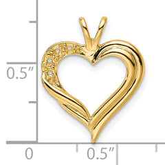 10K Fancy Heart Pendant Mounting (No Stone Included)