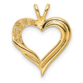 10K Fancy Heart Pendant Mounting (No Stone Included)