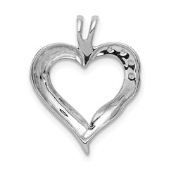 14k White Gold 1/20 carat Diamond Fancy Heart Pendant