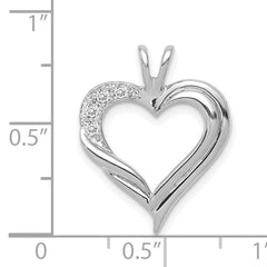 14k White Gold 1/20 carat Diamond Fancy Heart Pendant