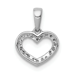 10K White Gold .03ct. Diamond Heart Pendant