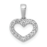10K White Gold .03ct. Diamond Heart Pendant