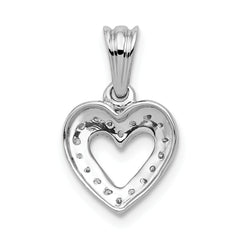 14k White Gold 1/10 carat Diamond Heart Pendant