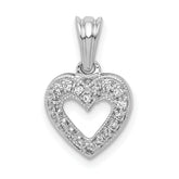 14k White Gold 1/10 carat Diamond Heart Pendant