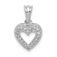 14k White Gold 1/10 carat Diamond Heart Pendant