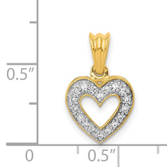 14k 1/10 carat Diamond Heart Pendant
