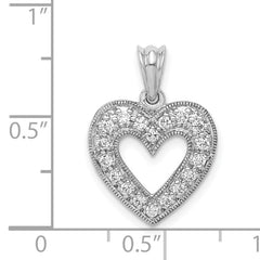 14k White Gold 1/4 carat Diamond Heart Pendant