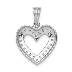 14k White Gold 1/3 carat Diamond Heart Pendant