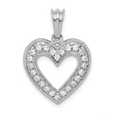14k White Gold 1/3 carat Diamond Heart Pendant