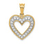 Lab-Grown Diamond Heart Pendant in 14K Yellow Gold, 25mm (1/3 ct. tw.) - Sophia Jewelers