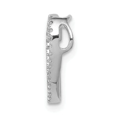 14k White Gold 1/10 carat Diamond Heart Chain Slide