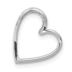 14k White Gold 1/10 carat Diamond Heart Chain Slide