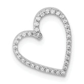 14k White Gold 1/10 carat Diamond Heart Chain Slide