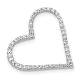 14k White Gold 1/6 carat Diamond Heart Chain Slide