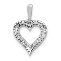 14k White Gold 1/4 carat Lab Grown Diamond VS/SI+ G+ Complete Double Row Heart Pendant